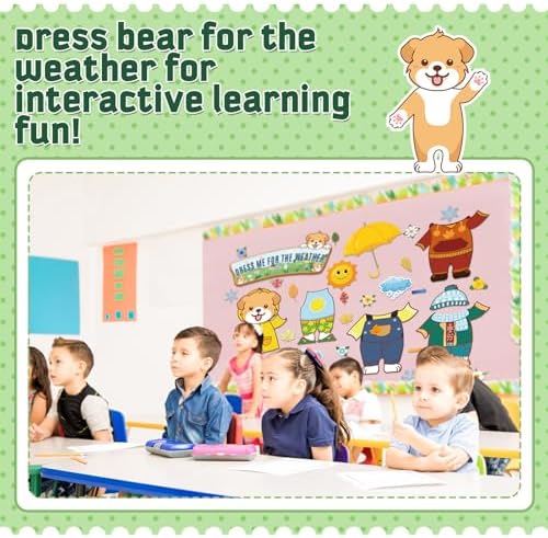 Gilprop 58 Pcs Dress for Weather Bulletin Board Set for Classroom, Dog