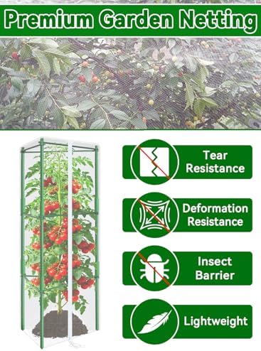ZeeDix 61x16.1 in Garden Tomato Plant Cover Netting for Tomato Cage