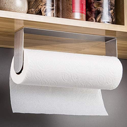 ZUNTO Paper Towel Holder Under Cabinet, Self Adhesive Paper Roll Rack