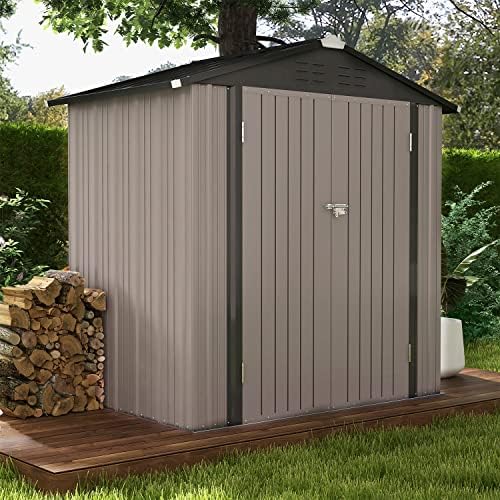 Patiowell 6x4 FT Outdoor Storage Shed, Garden Tool Storage Shed