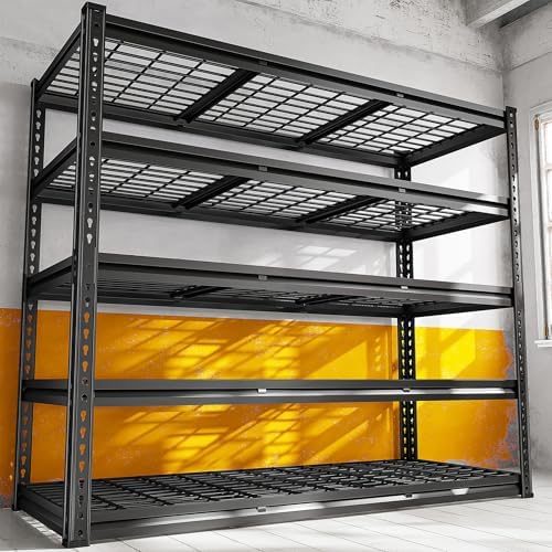 REIBII 5 Tier Heavy Duty Storage Shelves for Garage Basement Warehouse