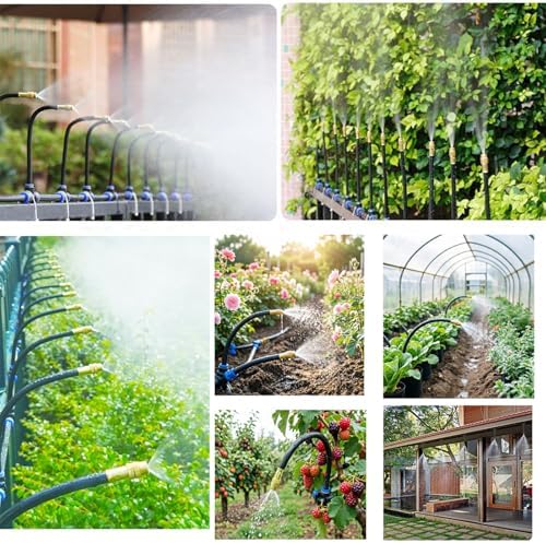 50ft Drip Irrigation System with 18pcs Misting Sprinkler Kit