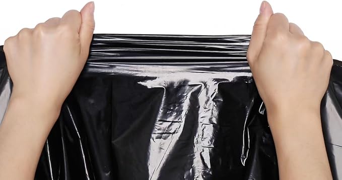 TYPLASTICS Heavy Duty 55-60 Gallon Trash Can Liners, 36" x 60", 1.2Mil, Black Garbage Bags, Multipurpose for Lawn, Leaf, Yard, Office, Outdoor, Gardening, Commercial and Industrial - Boxes of 100