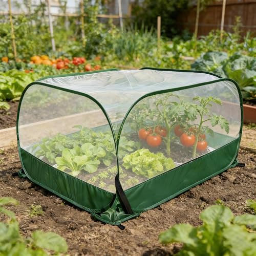 2Pcs 40"x40"x20" Pop Up Garden Mesh Plant Cover-Foldable Plant Protector