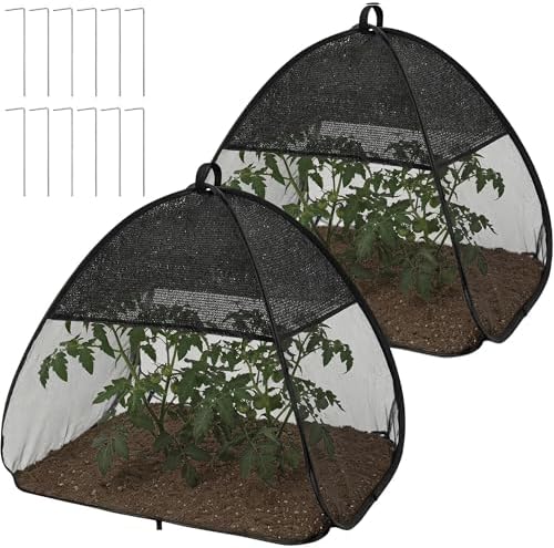 2Pcs Pop Up Garden Netting Bug and Shade Cover,Plant Sun Shade Netting Tent