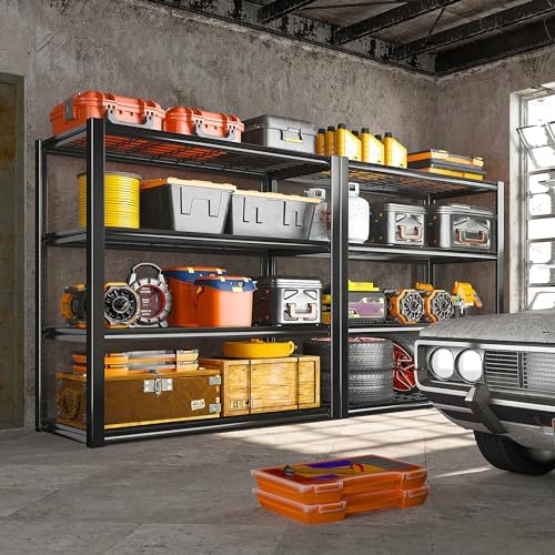 REIBII 40" W Garage Shelving with Double-Layer Frame for Homeowners and DIY