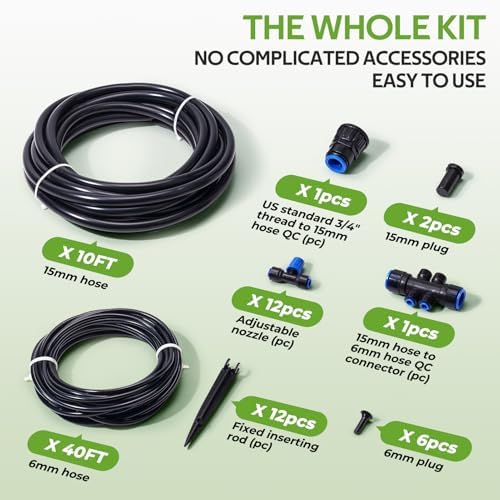 HIRALIY 50FT Vortex Drip Irrigation Kit