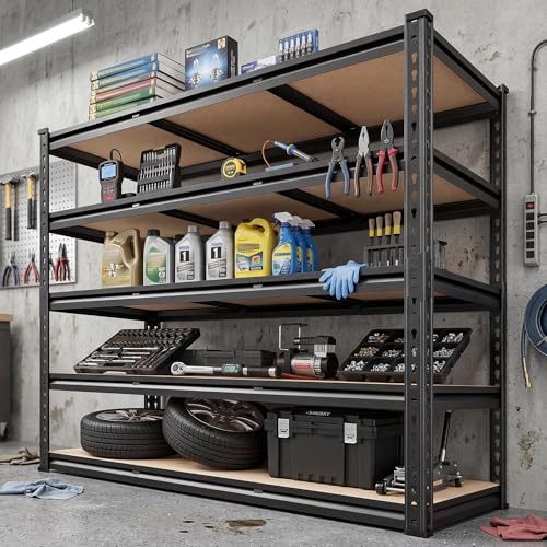 REIBII 40" W Storage Shelves,2500LBS Heavy Duty Garage Shelving for Basment