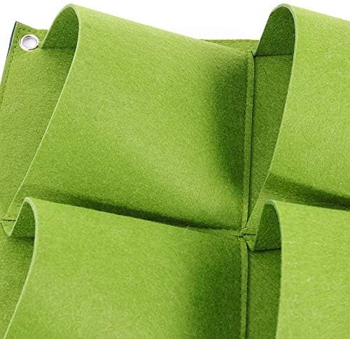 ZOENHOU 2 Pack Total 36 Roomy Pockets Green Vertical Garden Planter, Wall-Hanging Flower Pot Bags, Felt Wall Mount Balcony Planter Pouch for Herbs, Succulent, Flowers and Vegetables