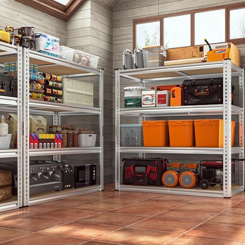 REIBII 40"W Storage Shelves,Adjustable Garage Shelving Rustproof For Pantry