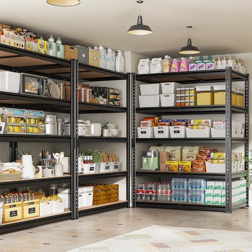 REIBII 3 Pack Garage Shelving,5 Tier Heavy Duty Metal Racks for Warehouse