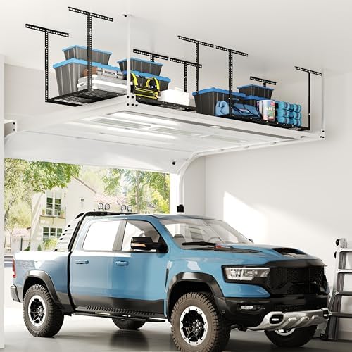 FLEXIMOUNTS 3x6 Overhead Garage Storage Adjustable Ceiling Rack, Black