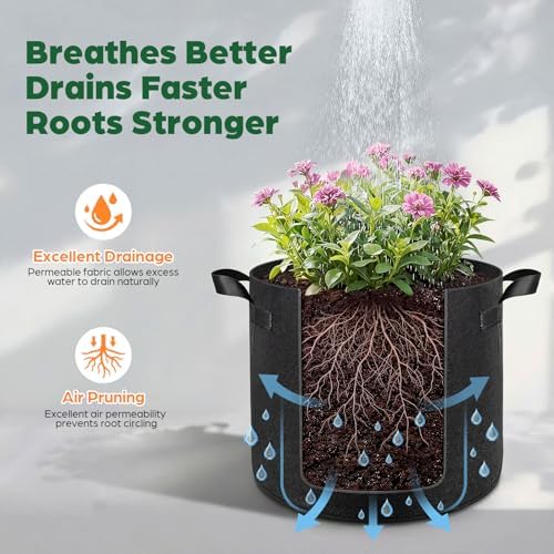 Songrey 10-Pack 10 Gallon Grow Bags