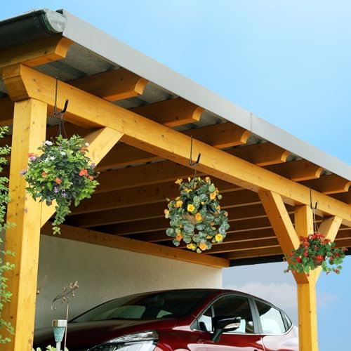 HUPBIPY Rafter Hanger Large S Garage Hooks Bike Storage System Holder Organizer, with Non Slip Coating, for Organizing Hanging Basket, Ladders,Bicycle Wheel,Ropes and Bulk Items (6Pack, Orange)