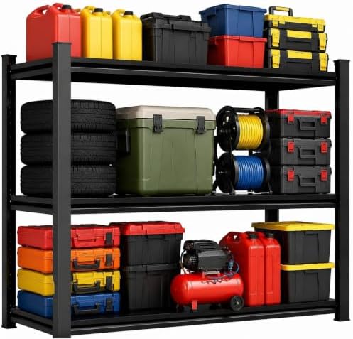 Garage Shelving, Heavy Duty Adjustable Boltless Metal Storage Shelves