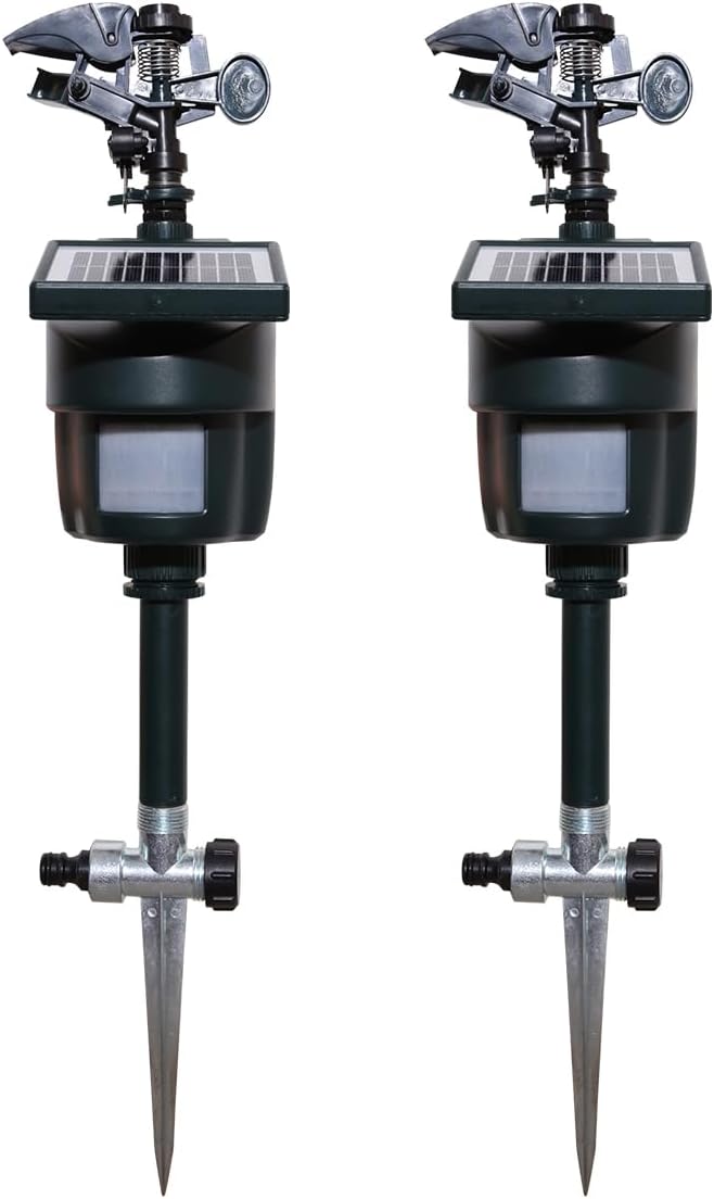 Solar Motion Activated Sprinkler to Deter Animal Cat, Birds, Dogs Repellent Outdoor Lawn Motion Sensor Water Sprinkler for Garden 2 Pack