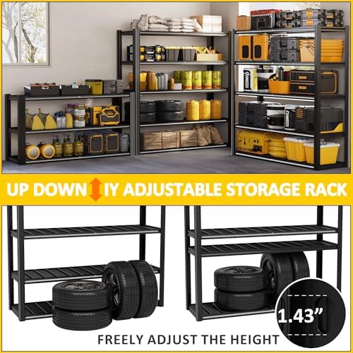 Durstruct 5 Tier Heavy Duty Metal Shelving Unit, 60”W x 24”D x 72”H