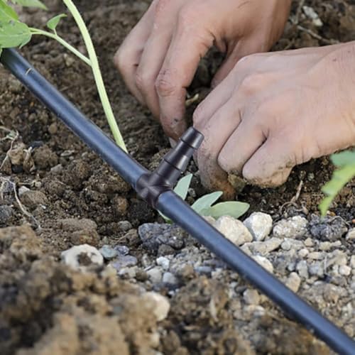 Unoutur 600 Pcs Barbed Connectors Drip Irrigation Fittings Kit, 1/4" Drip Irrigation Kit for Garden Flower Pot Greenhouse Lawn (Straight Barbs,Single Barbs,Tees,Elbows,End Plug,4-Way Coupling)