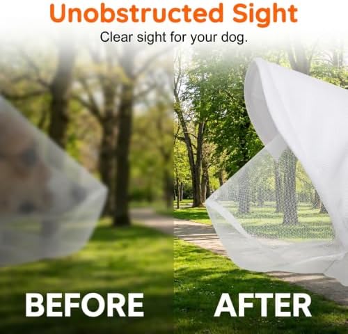 Guard Dog Foxtail Protection Hood for Dogs, Breathable Mesh Dog Bug Hood, Outdoor Dogs Face Guard for Hunting Trips (White, M)