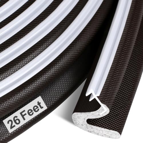 Litaibai 26 ft Kerf Weather Stripping Door Seal for Exterior Doors, Brown