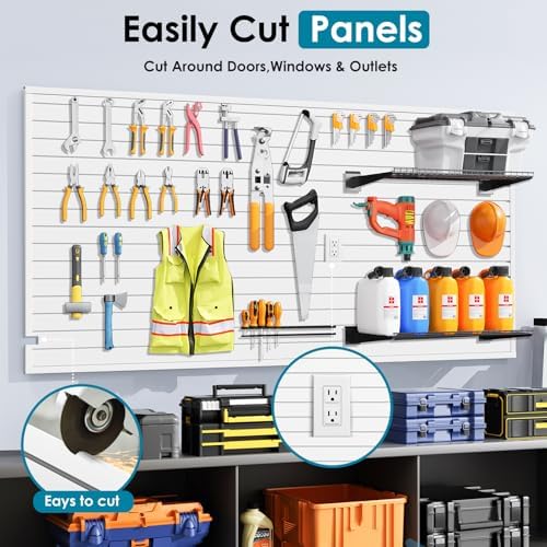 Brakki Slat Wall Paneling 4x8 Ft, Slatwall Garage Organizer Storage System