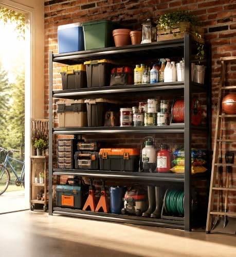 Garage Shelving 5 Tier Heavy Duty Boltless Storage Rack Adjustable