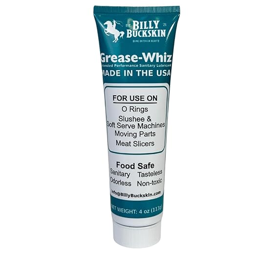 Grease-Whiz Food Grade Grease Lubricant 4oz - Lubricate Ice Cream, Slushee Machine, Beer Kegs, Pools, O Rings - Food Grade Lubricant for Commercial & Domestic Use by Billy Buckskin