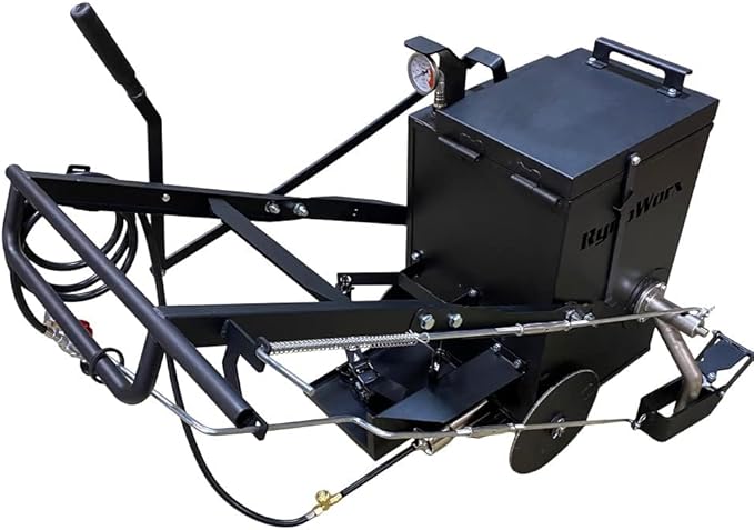 RY10 Asphalt Melt and Apply Hot Rubberized Crack Filler Machine - 12.5 Gallon Capacity | Included Torch Heats Crack Sealant and Burns | Great for Crack Repairs