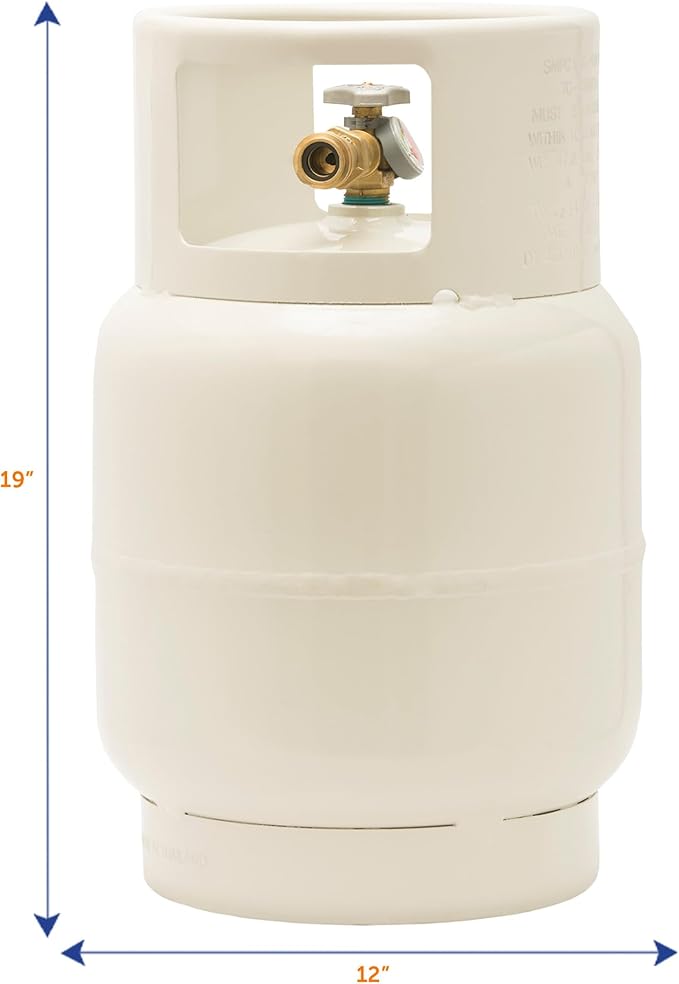 Flame King YSN201BT 20LB Steel Floor Buffer Propane Tank Cylinder with Vapor Valve and Level Gauge, White