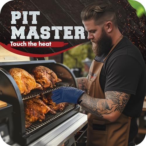 KITCHEN PERFECTION XL Silicone Smoker BBQ Gloves -Heat Resistant Oven Mitts