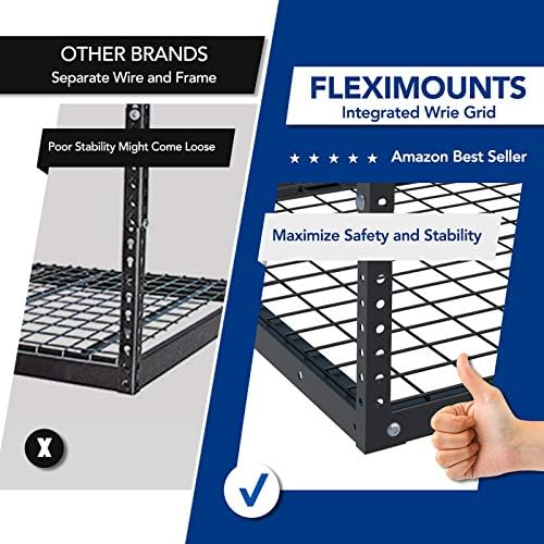 FLEXIMOUNTS 2x8 Overhead Garage Ceiling Storage Rack Organization, Black