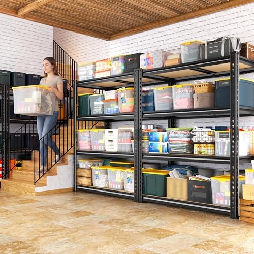 DurayLoly Set of 2 Adjustable Storage Shelves for Garage Pantry Kitchen