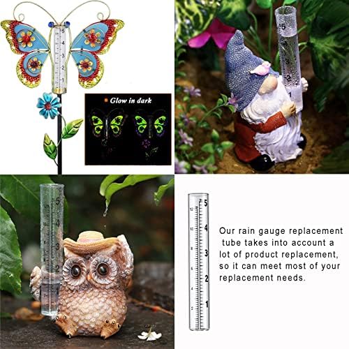 YZDTECH Plastic rain Gauge Replacement Tube, 5'' Capacity rain gauges Replacement Tubes Plastic for Yard Garden Outdoor Home, with Tube Brush, Best Rated