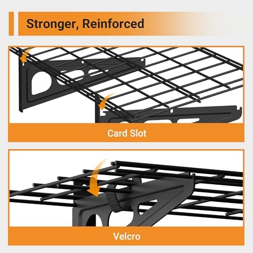 Garage Shelving, 2-Pack 1x4 ft Garage Wall Shelving, 450 lbs, Black