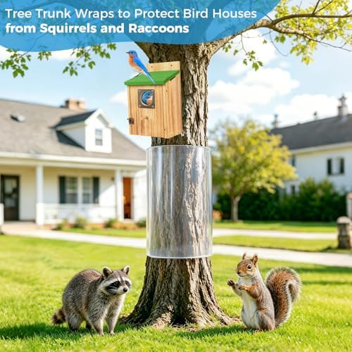 Squirrel Baffle for Tree Trunk,Squirrel Tree Guard Trunk Protector for Bird House and Wooden Post Bird Feeder,Outside Baffle Guard Protector from Squirrel Raccoon Iguana (78.7inch)