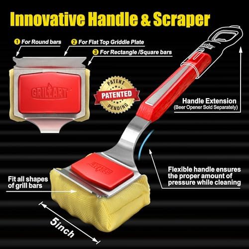 GRILLART SteamWizards Grill Brush Bristle Free, Seamless-Fit Scrub Scraper