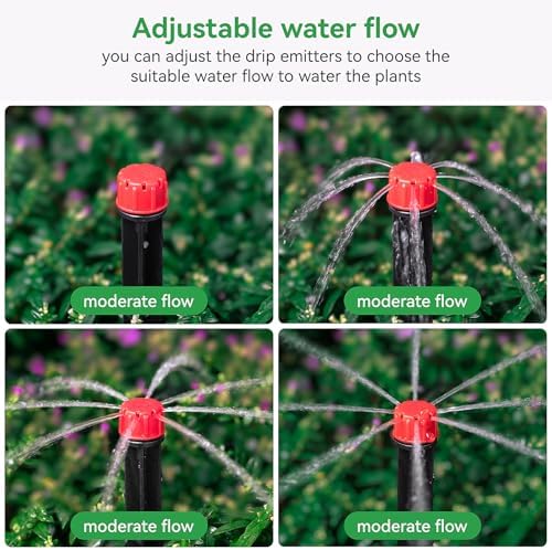 50pcs Adjustable Drip Irrigation Emitters: Garden Drippers for 1/4" Tubing