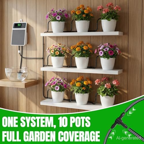 Solar Automatic Drip Irrigation System,Auto Self Watering Kit with Timer