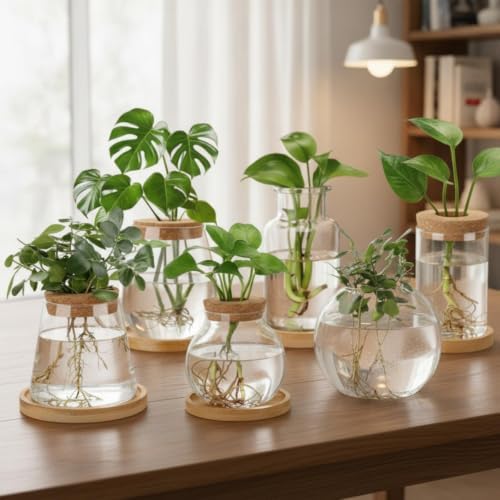 Honeydak 6 Pcs Plants Propagation Stations Desktop Glass Propagation Vases