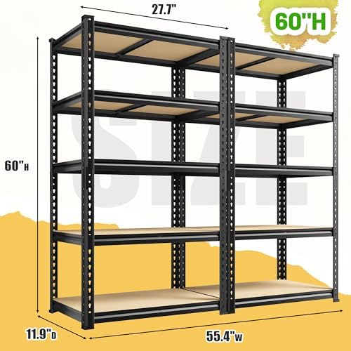 DurayLoly 2 Pack Storage Shelves Adjustable and Wobble-Free Rack for Garage