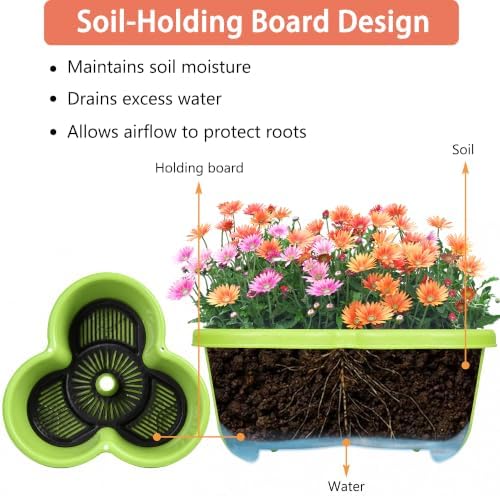 VECELO 5 Tier Vertical Garden Planter, Self Watering Stackable Planters with Wheels for Strawberries, Herbs, Flowers, Vegetables, Multicolor