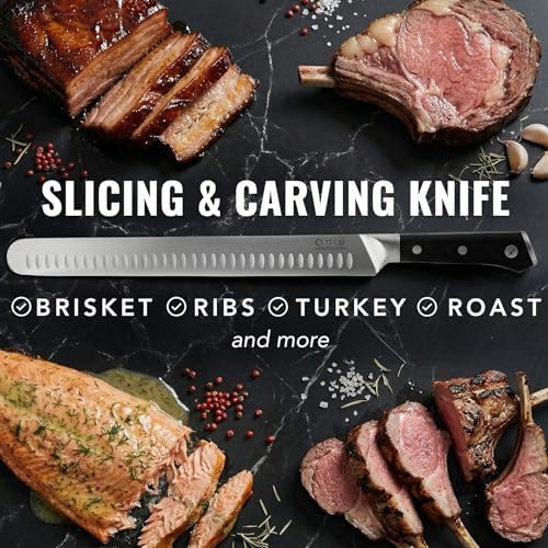 Cutluxe Brisket Knife, 12" Carving & Slicing Knife for Meat & BBQ