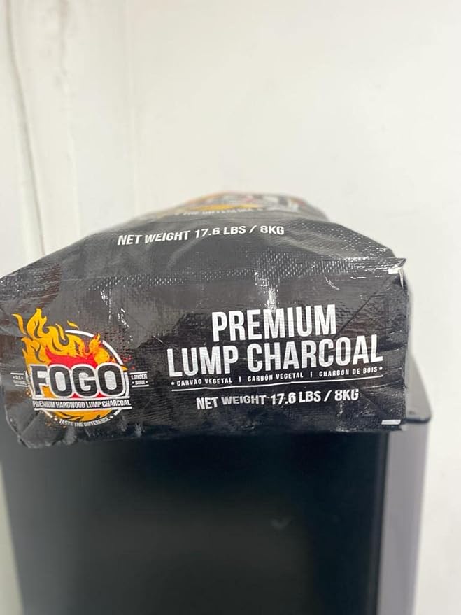 FOGO Premium Hardwood Lump Charcoal, Natural Medium and Small Sized Lump Charcoal 17.6 Pound Bag and FOGO Barrel Proof Bourbon Barrel Blocks, 2 Pound Resealable Bag, Bundle
