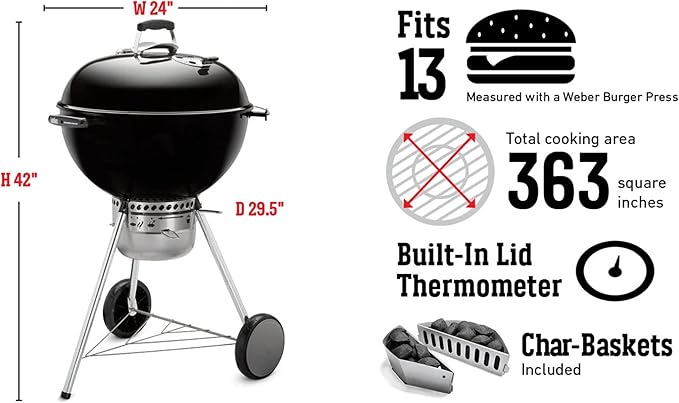 Weber Master-Touch 22" Charcoal Grill, Slate Blue
