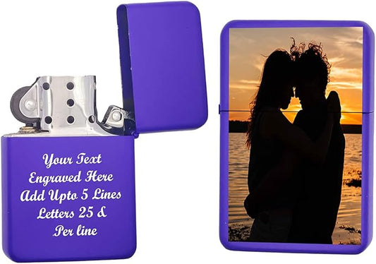 Custom Gifts Ifninity Lighter! Personalize Lighter with Your Photo or Logo! Customized (Purple) - Christmas, Halloween & Valentines Day Gift