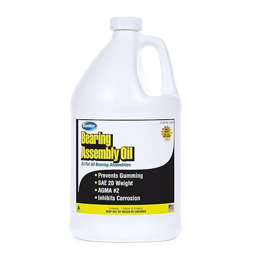ComStar Bearing Assembly Lube Oil, SAE 20 Weight, Prevents Gumming, Protects Against Rust and Wear, Provides Long-Lasting Lubrication, Withstands Extreme Pressure, 1 Gallon (45-540)