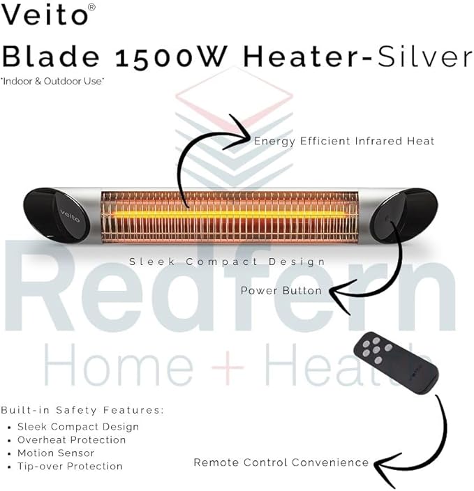 Veito Blade Heaters 1500W (Silver)