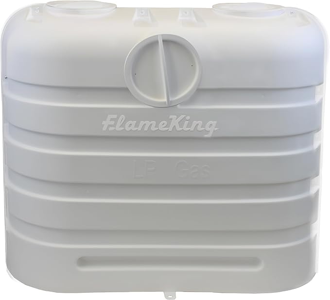 Flame King Dual 30LB LP Propane Tank Light Plastic Heavy Duty Cover for RV, Travel Trailer, Camper - White