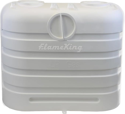 Flame King Dual 30LB LP Propane Tank Light Plastic Heavy Duty Cover for RV, Travel Trailer, Camper - White