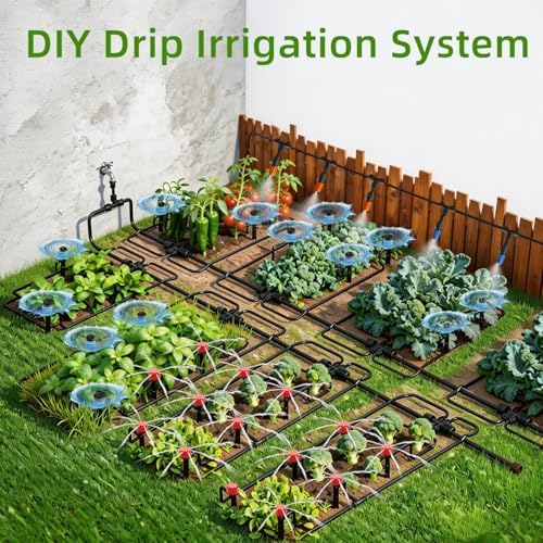 Drip Irrigation System with Quick-Connect, 248FT Complete Kit